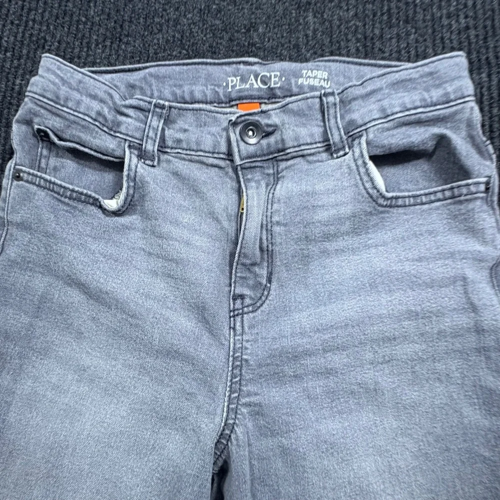 The Children's Place Jeans Boys 12 Grey Taper Fuseau Casual Adjustable Waist